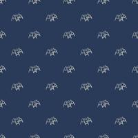 Mountains seamless pattern on blue background. White peak rock endless wallpaper. vector