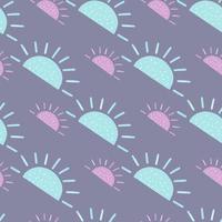 Scrapbook simple style seamless pattern with blue and purple fruit lobules shapes. Pastel background. vector