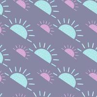 Scrapbook simple style seamless pattern with blue and purple fruit lobules shapes. Pastel background. vector