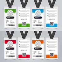 Creative Business office employees identity cards stationery template design. vector