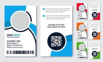 Creative Business office employees identity cards stationery template design. vector