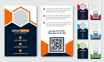 Creative Business office employees identity cards stationery template design. vector