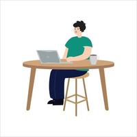 Man home working vector