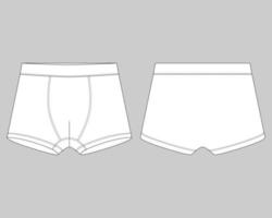 calzoncillos boxer para niños boceto técnico ropa interior sobre fondo gris. vector