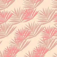 Bush leafs seamless doodle pattern. Light pastel background with pink and lilac hand drawn foliage. vector