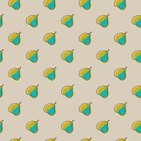 Abstract fruit food seamless pattern with simple pear elements. Pastel background. Vegeterian style. vector