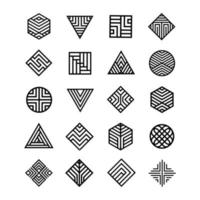 Set Of Geometry Shape Icon vector