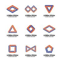 Modern Geometric Shape Logo Design Set vector