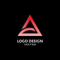 triángulo un diseño de logotipo de letra vector