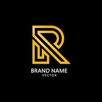 Gold R Symbol Logo Template Vector