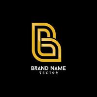 Gold Monogram B Symbol Logo Template Vector