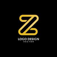 Z Letter Gold Monogram Logo Design vector