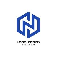 diseño de logotipo de línea de letra n vector