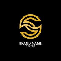 Abstract S Symbol in Gold Monogram Logo vector