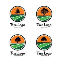 Tree Logo Design Vector Set