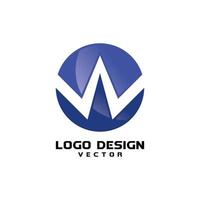 W Symbol in Abstract Round Logo Design vector