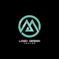 diseño de logotipo de letra m redonda moderna vector