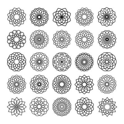 Spirograph Design Element Vector Set