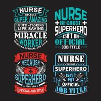 Nurses typographic saying design bundle vector. vector