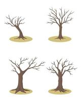 Dead tree vector clipart set