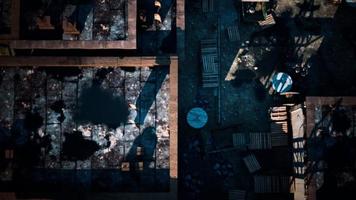 aerial view of abandoned old factory photo