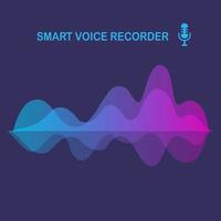 Sound audio wave from equalizer. Music frequency in color spectrum. Vector flat design