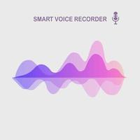 Sound audio wave from equalizer. Music frequency in color spectrum. Vector flat design