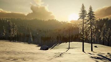 majestätische Winterlandschaft, die vom Sonnenlicht erstrahlt video