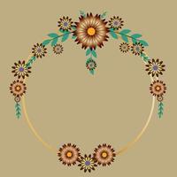 Circle Flowers Frame vector