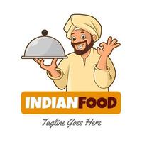 logo de comida india vector