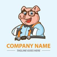 Mascot of Professional pig vector