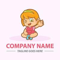 Character of Toddler Girl vector