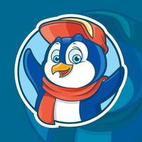 Mascot of Cute Little Penguin vector