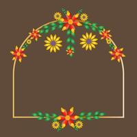 Colored Flowers Frame vector