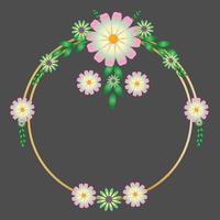 Circle Flowers Frame vector