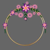 Circle Flowers Frame vector