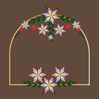 Colored Flowers Frame vector