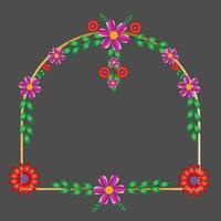 Colored Flowers Frame vector