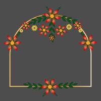 Colored Flowers Frame vector