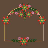 Colored Flowers Frame vector