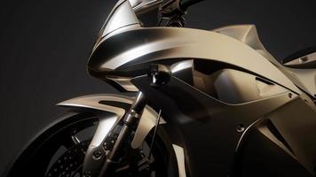 moto sport bike in dark studio with bright lights video