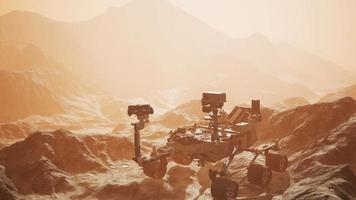 Curiosity Mars Rover exploring the surface of red planet video