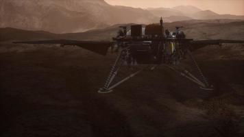 Insight Mars exploring the surface of red planet video