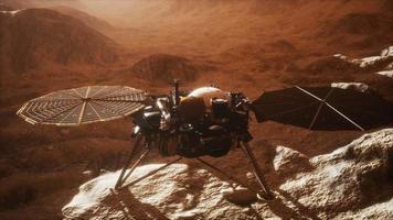 Insight Mars exploring the surface of red planet video