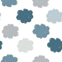 Simple clouds seamless pattern. Weather background illustration. vector