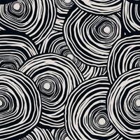 Monochrome spirals seamless pattern. Hand drawn curved lines background. Sketch circle. vector