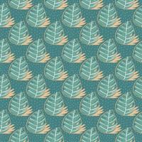 Abstract leaves seamless pattern. Abstract leaf endless wallpaper. vector