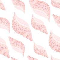 Trendy pink seashells vector seamless pattern. Underwater backdrop. Abstract shell