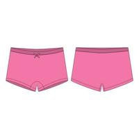 Mini-short knickers in melange fabric on white background. Pink children's knickers. vector