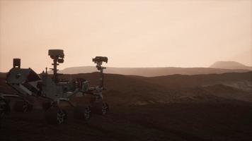 Curiosity Mars Rover exploring the surface of red planet video